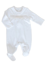 Cargar imagen en el visor de la galería, Enterito Ariel Blanco con Bordado Beige